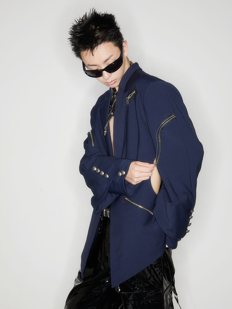 Hollow out double sleeved suit