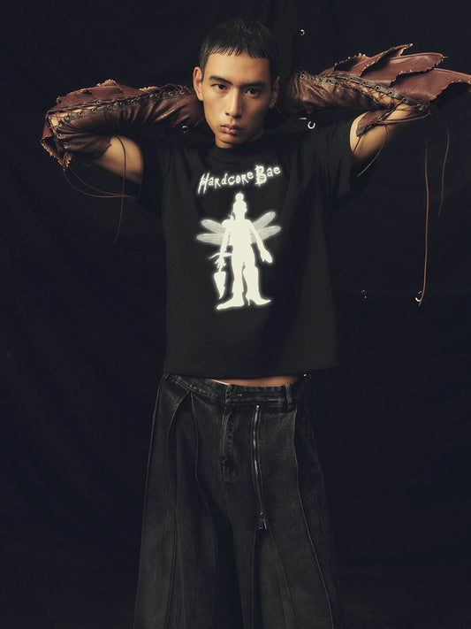 Asymmetric Elf Black T-shirt