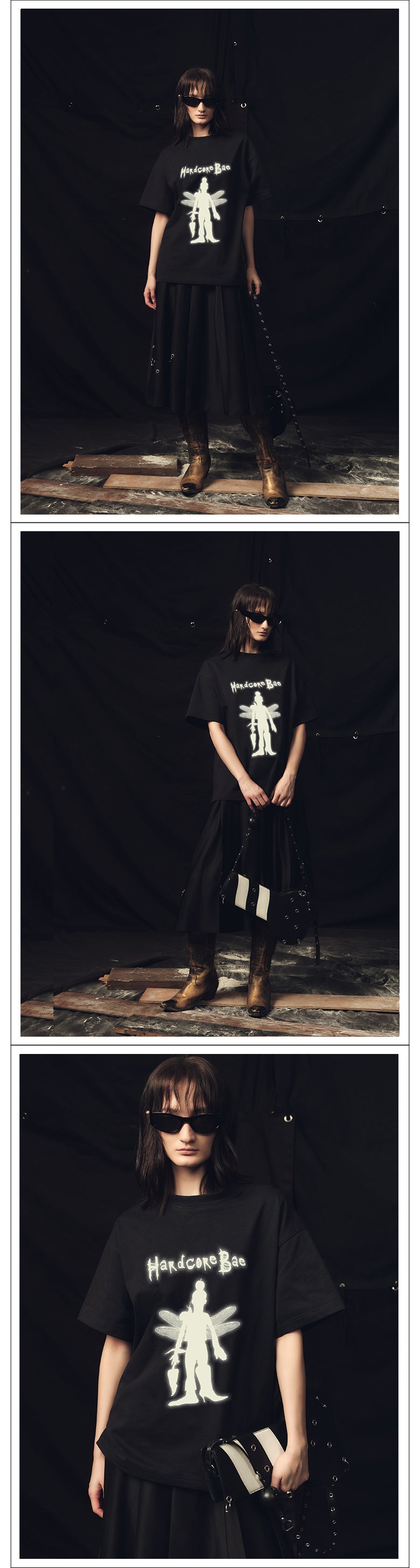 Asymmetric Elf Black T-shirt