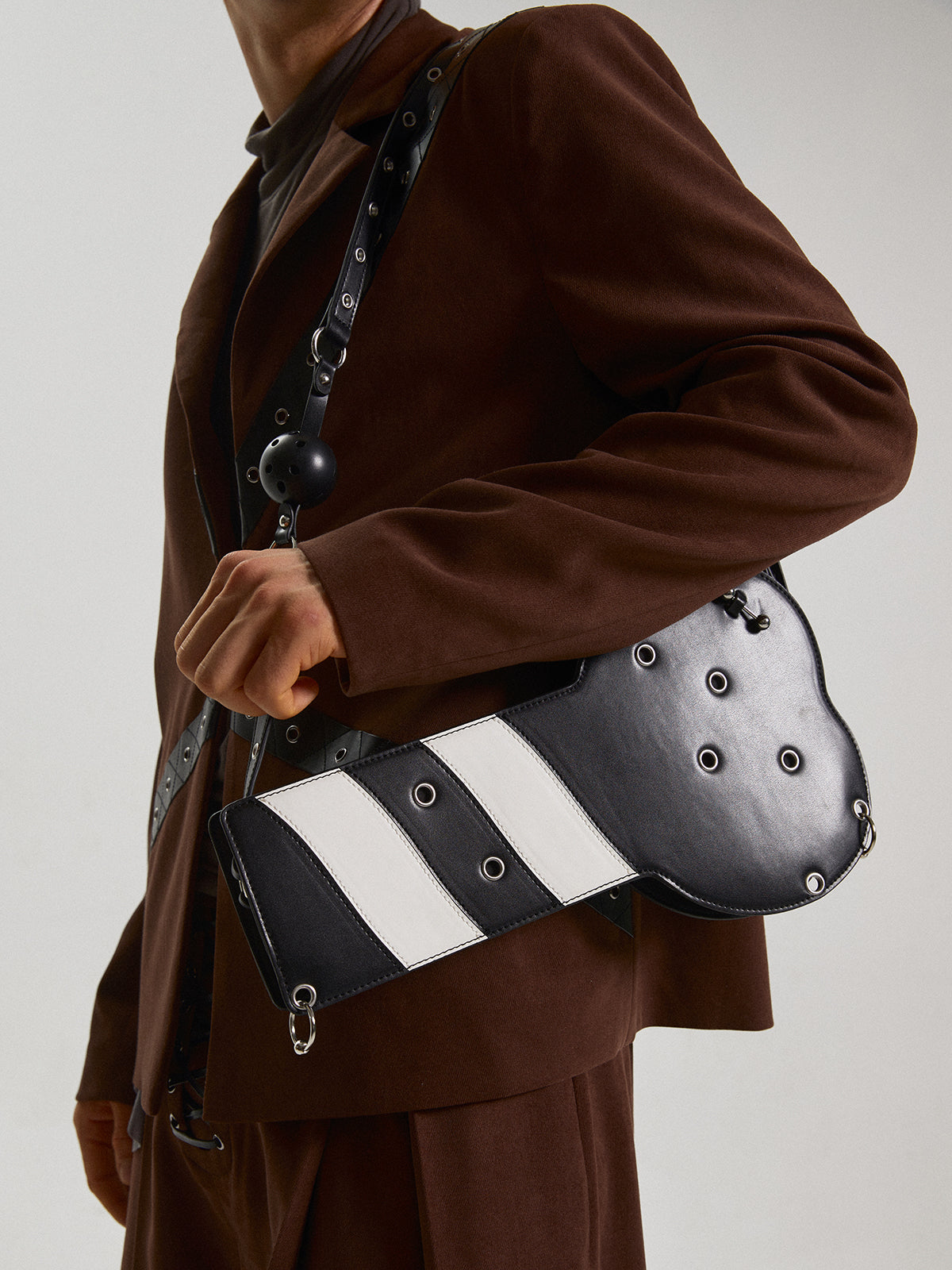 Leather backpack and underarm bag