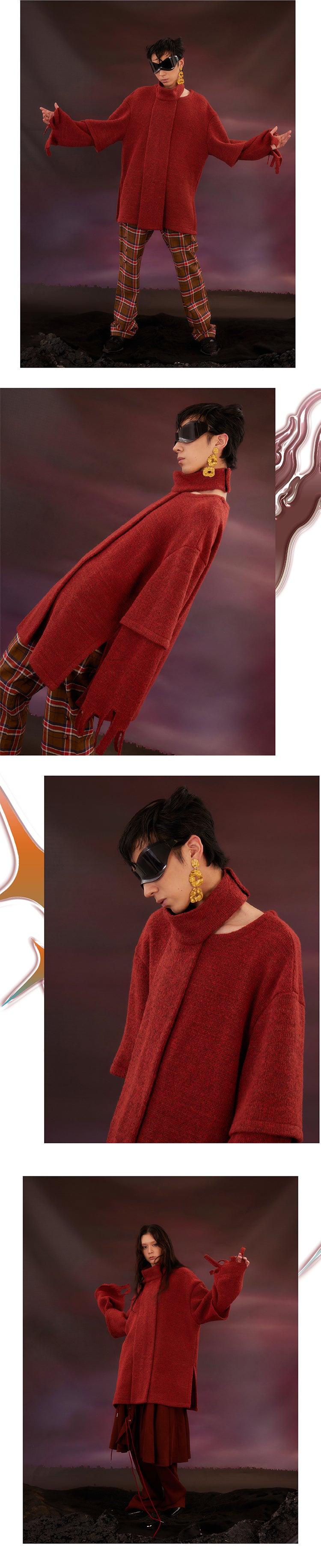 Scarf and tattered sweater