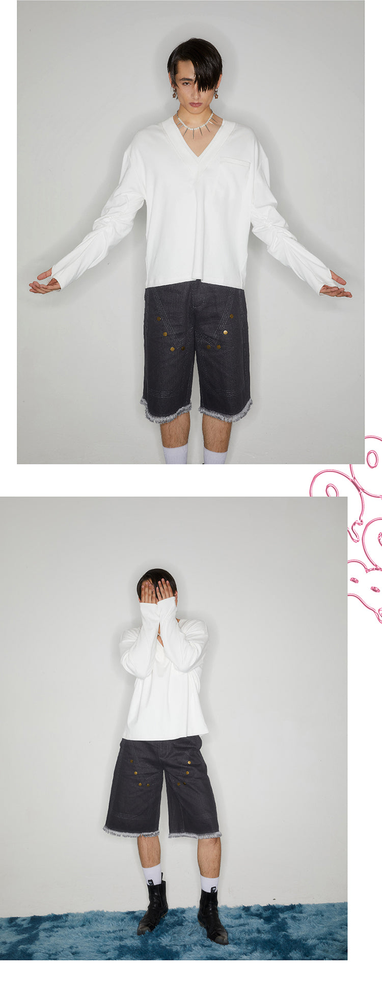 White low cut hoodie