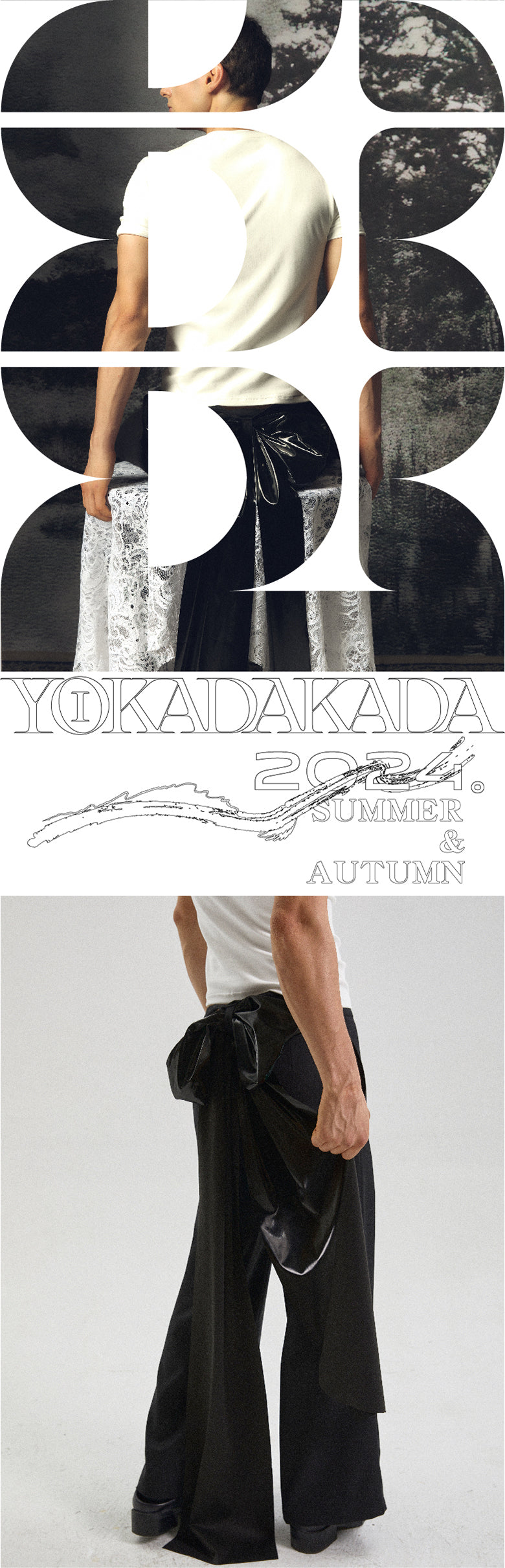 Lacquer leather back bow black pants