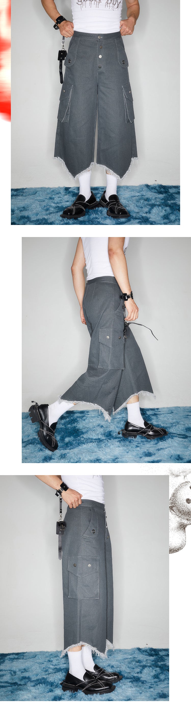 Fur edge workwear pants