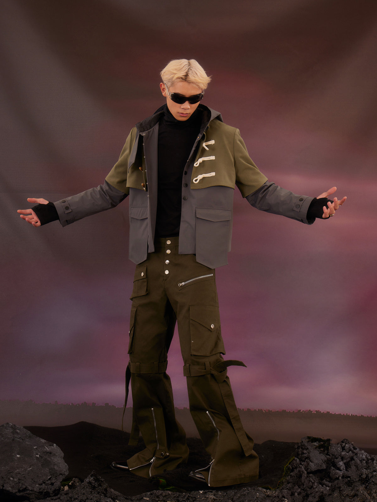 Slim fit assault suit short jacket