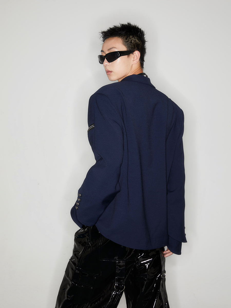 Hollow out double sleeved suit