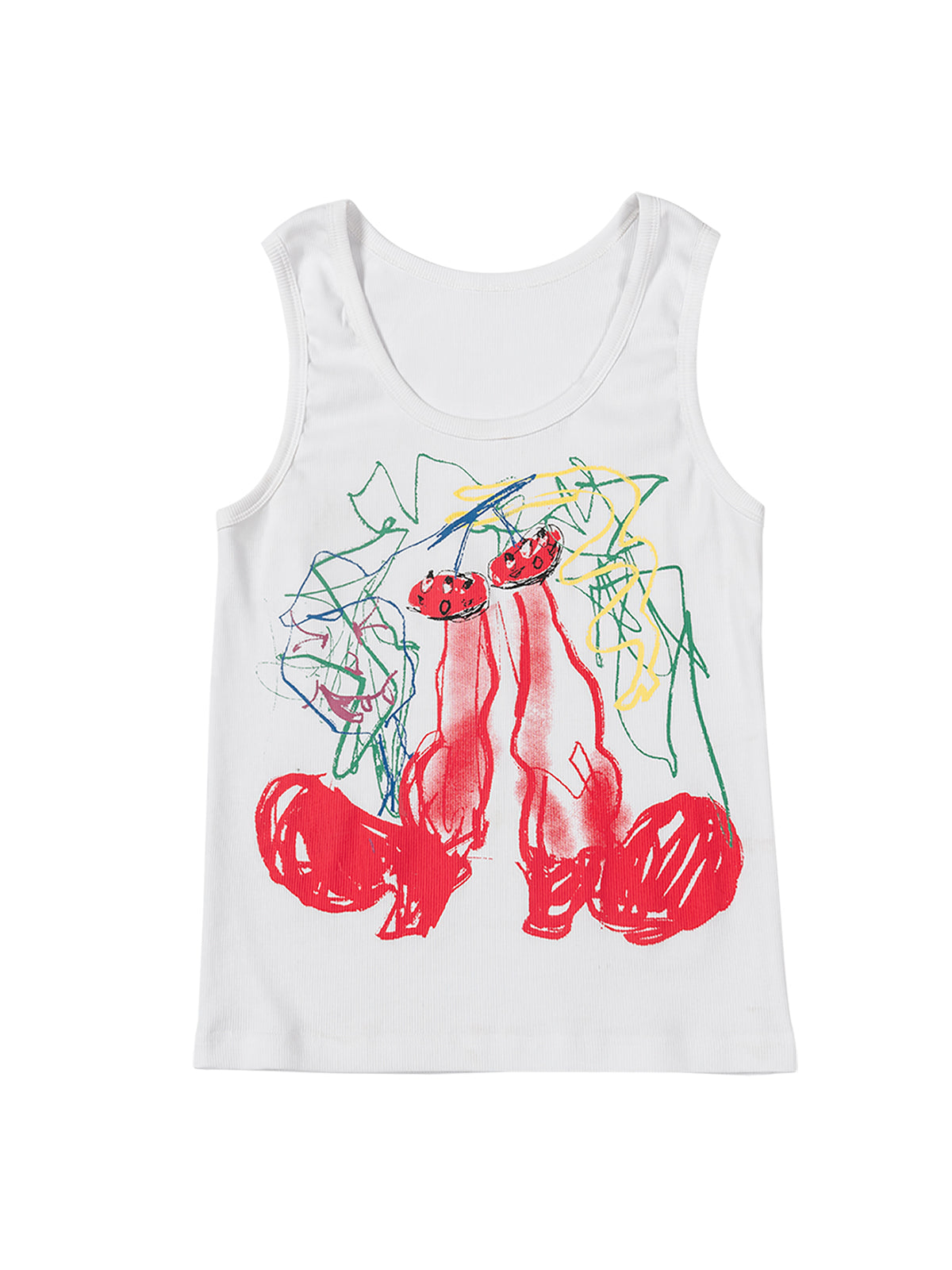 Cherry Graffiti Short Stroke Tank Top