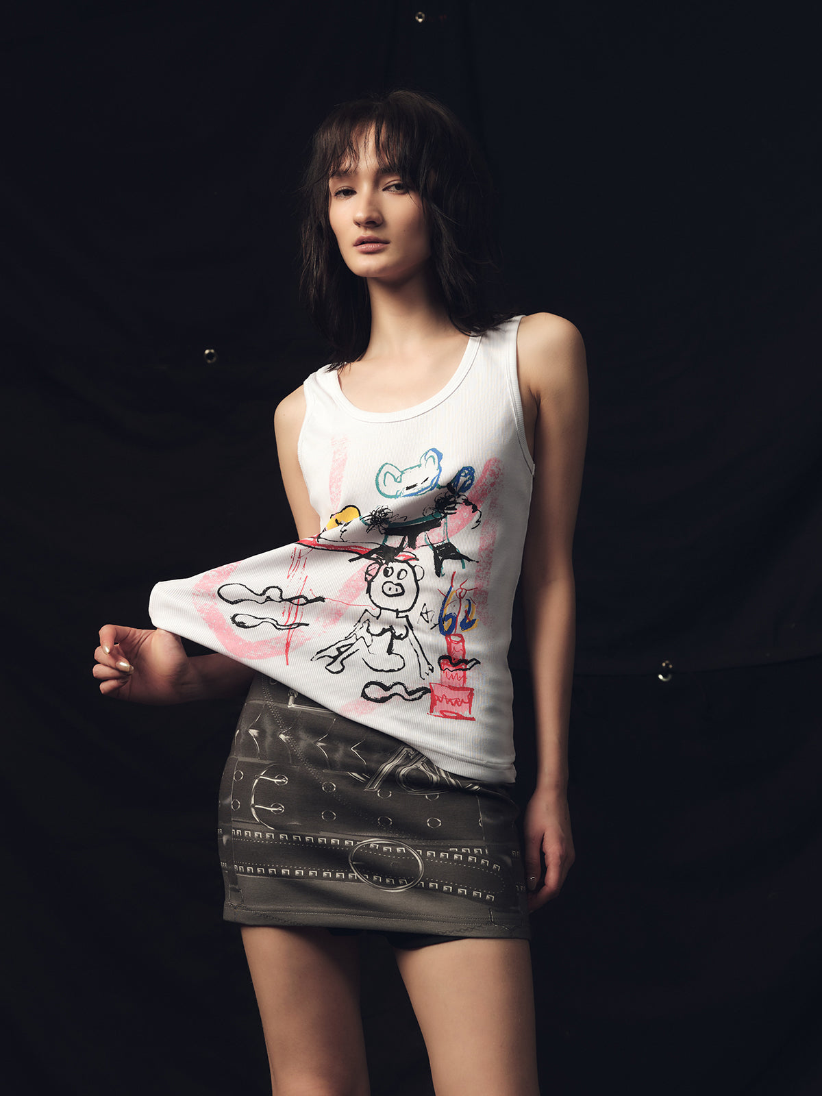 Small Animal Graffiti Short Stroke Tank Top