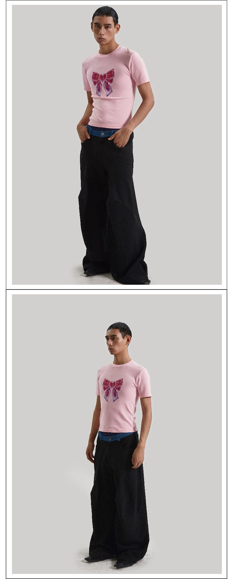 Y2k Vintage Bow Printed Tight T-shirt