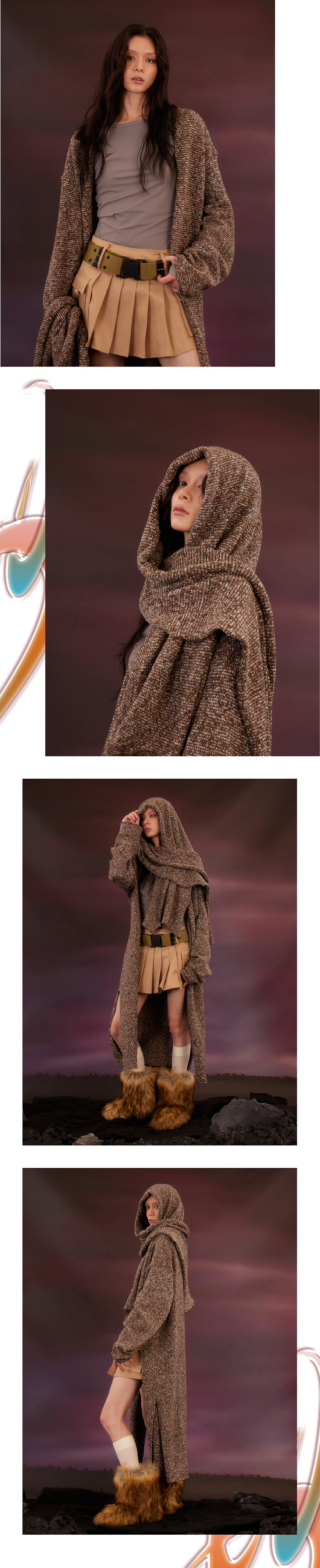 Scarf Loose Split Sweater