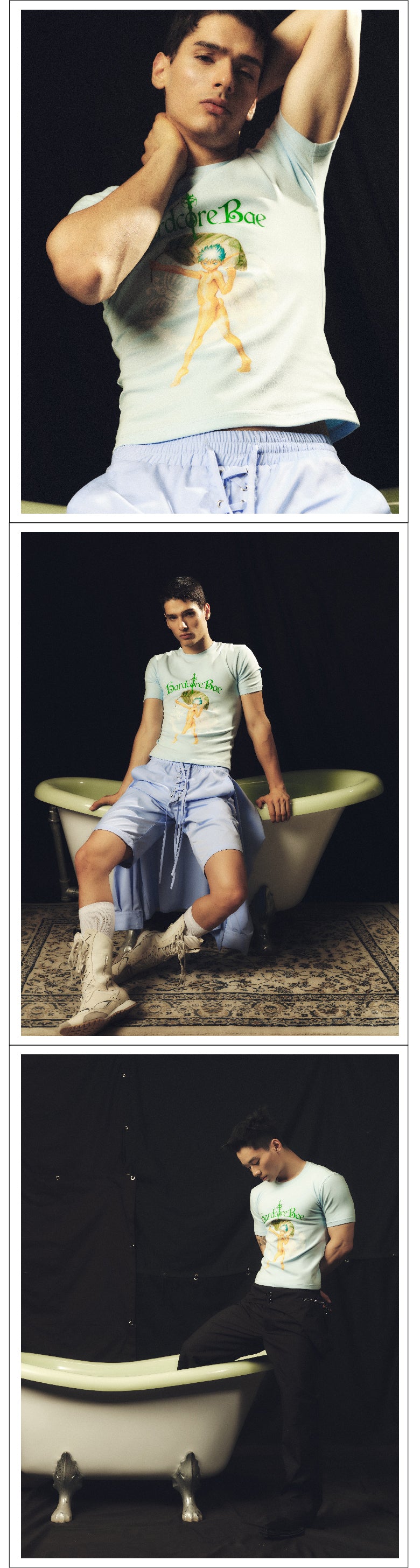 Hard Core Baby Blue Elf Tight T-shirt