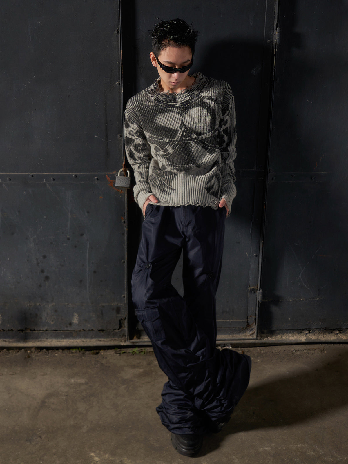 Armor printed pullover sweater