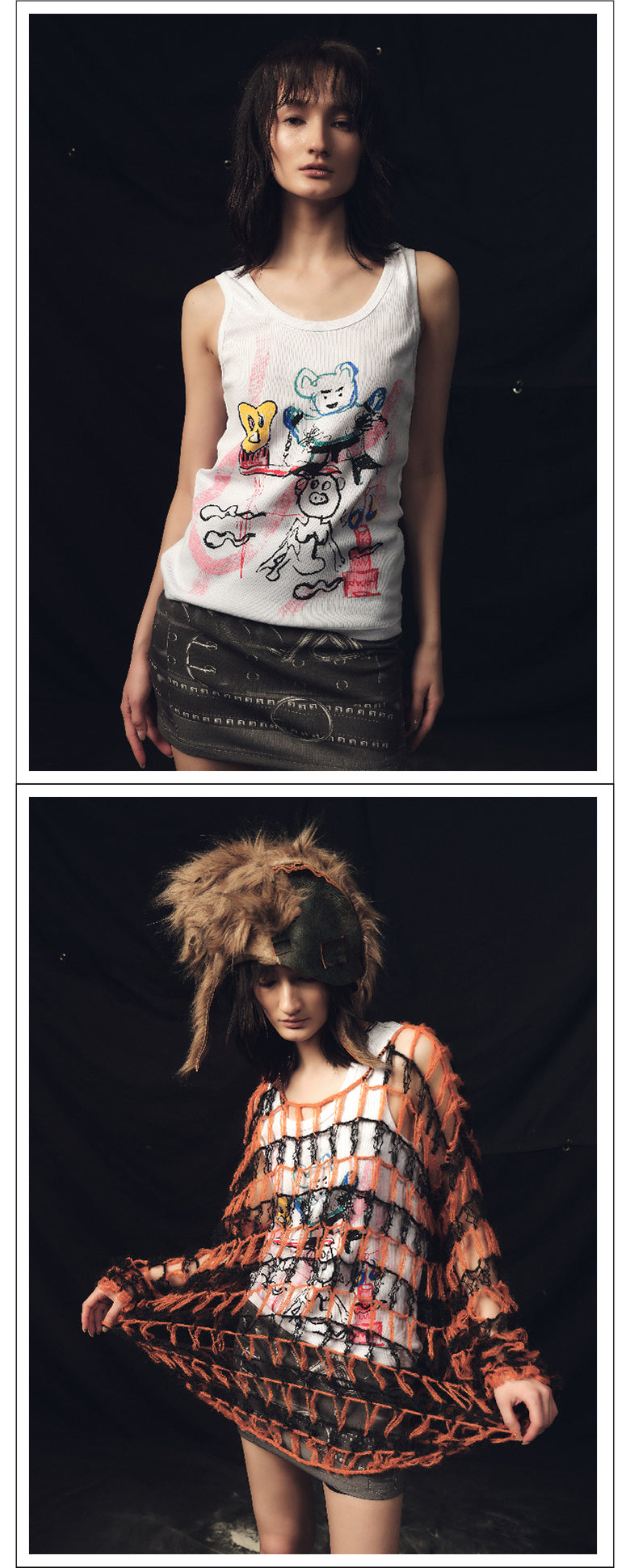 Small Animal Graffiti Short Stroke Tank Top