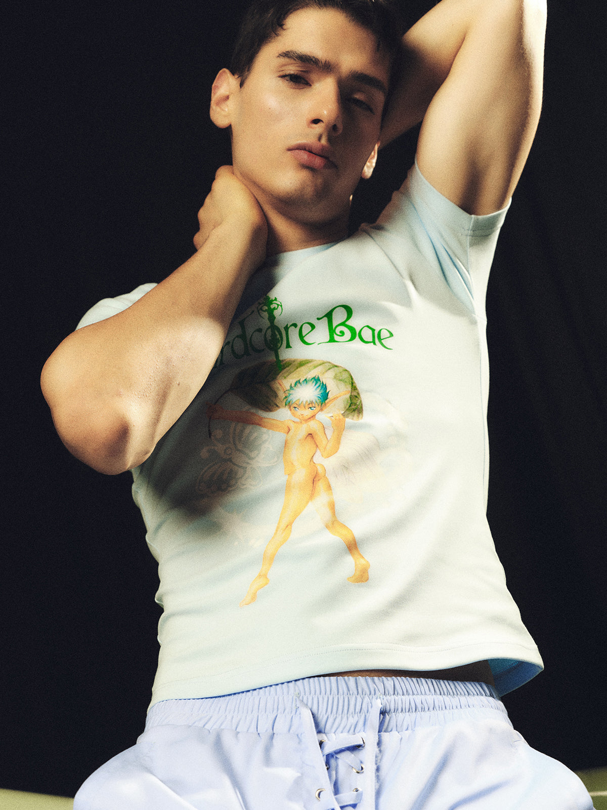 Hard Core Baby Blue Elf Tight T-shirt