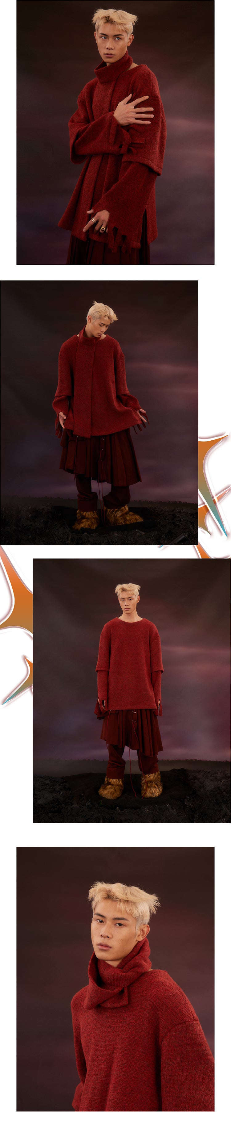 Scarf and tattered sweater