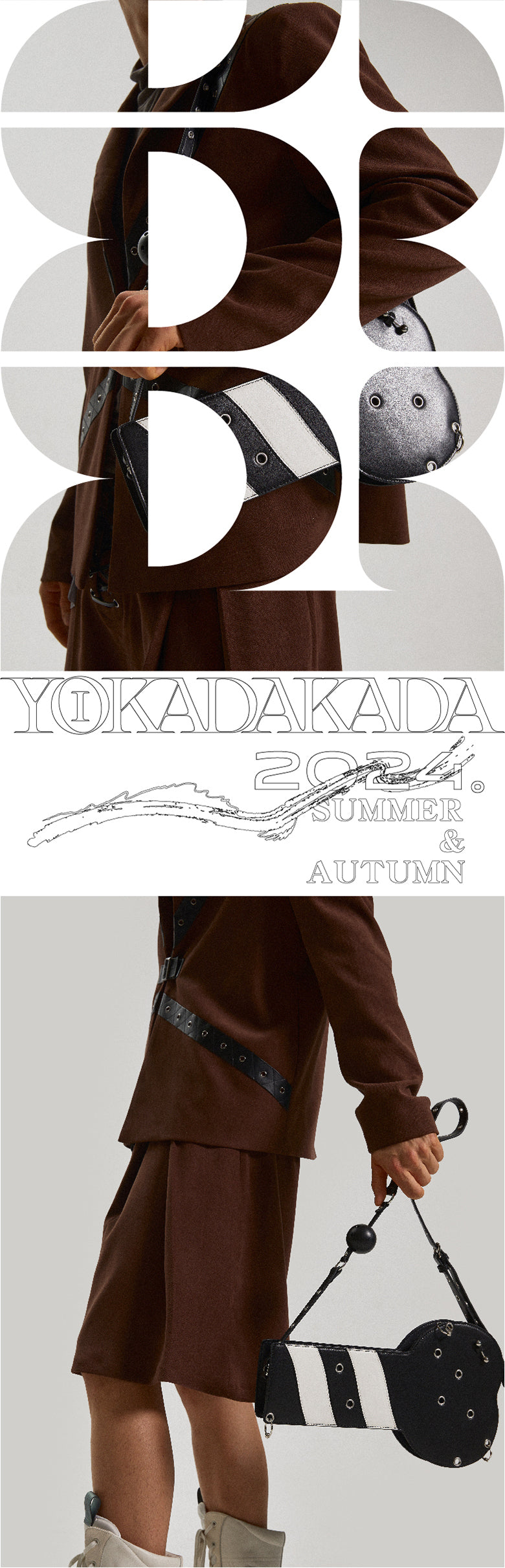 Leather backpack and underarm bag