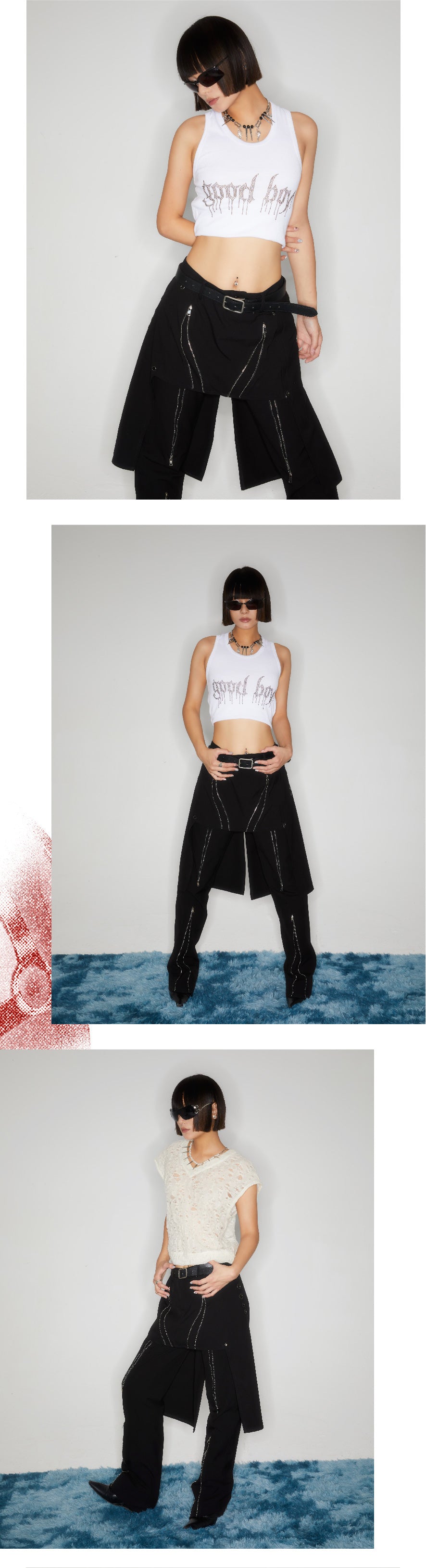 Ferrous zippered culottes