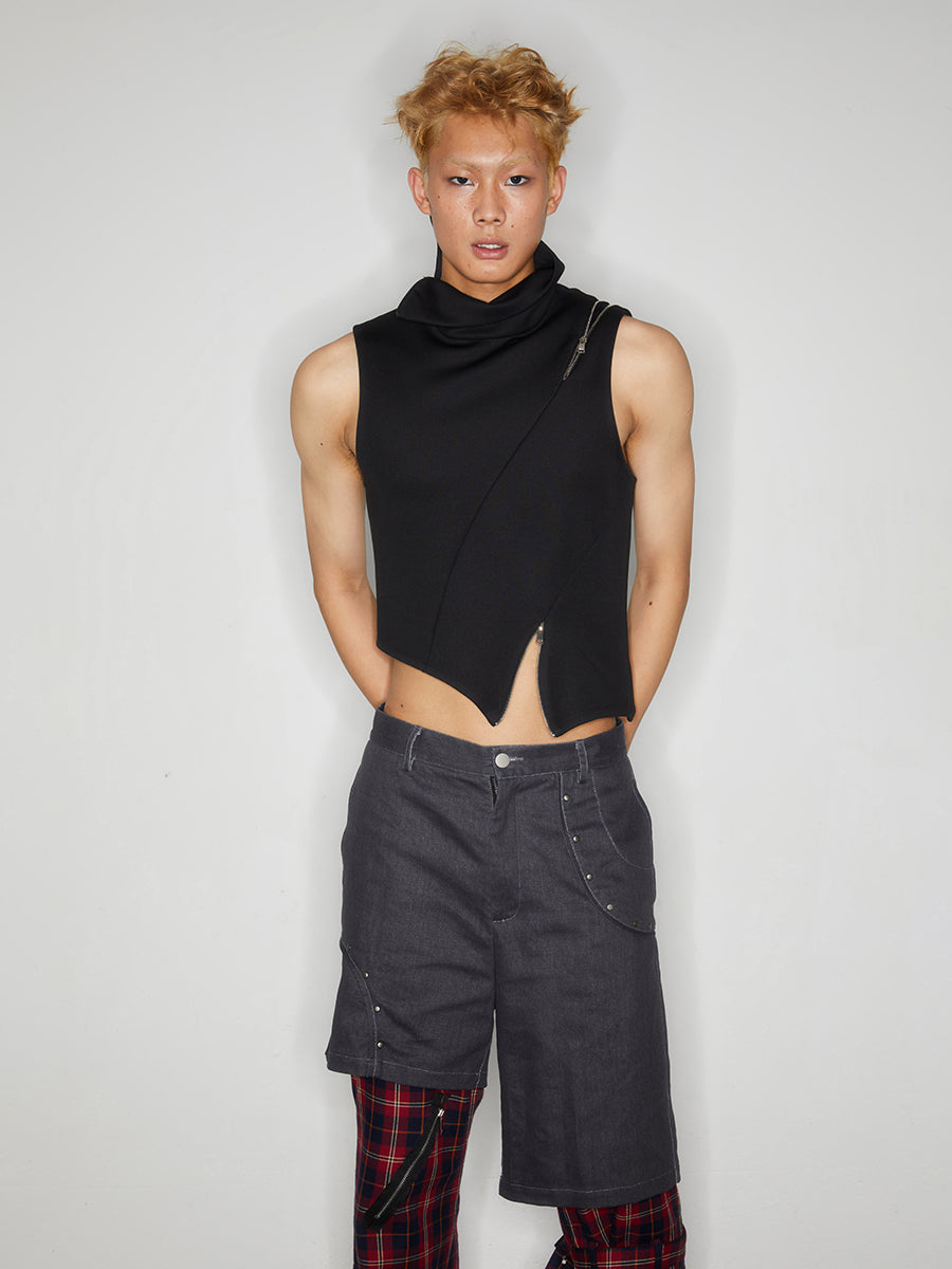 Sleeveless high neck top