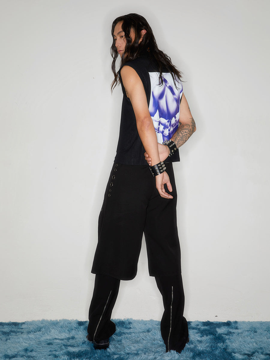 Ferrous zippered culottes