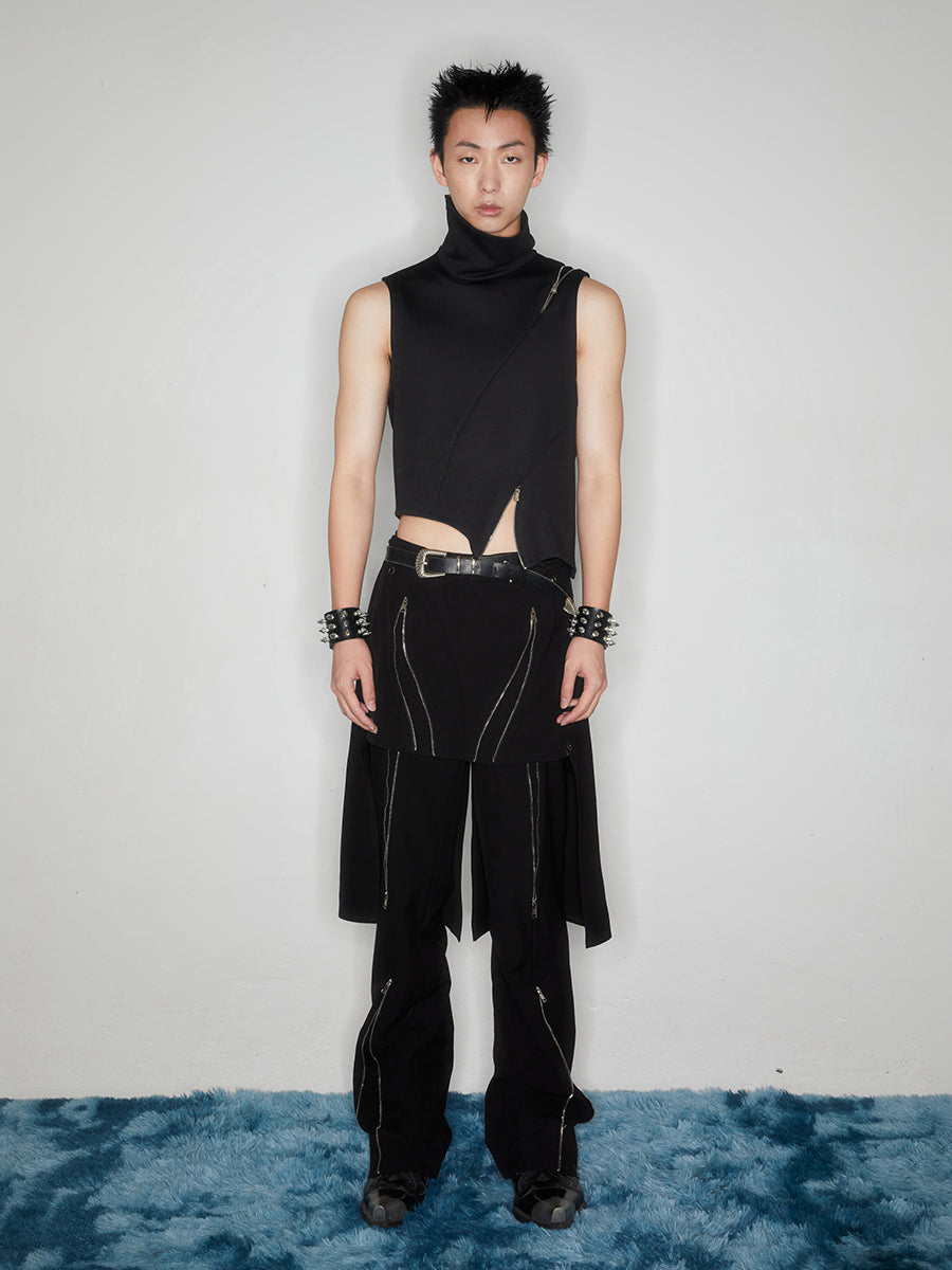 Ferrous zippered culottes