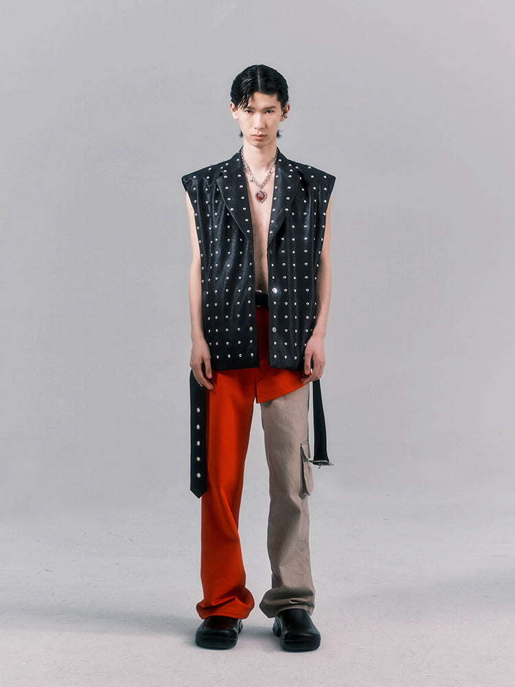 Riveted silhouette punk vest