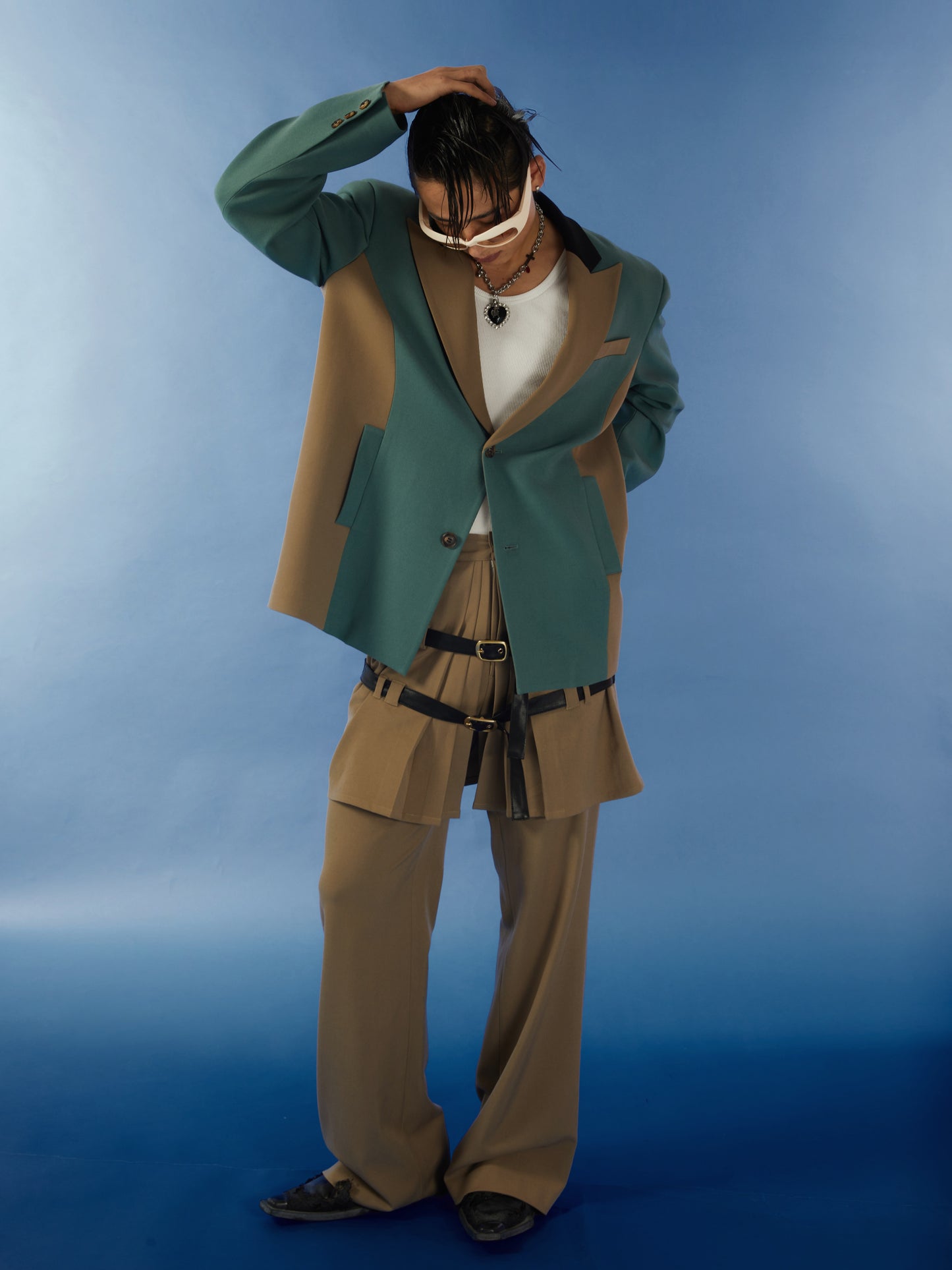 Casual patchwork suit