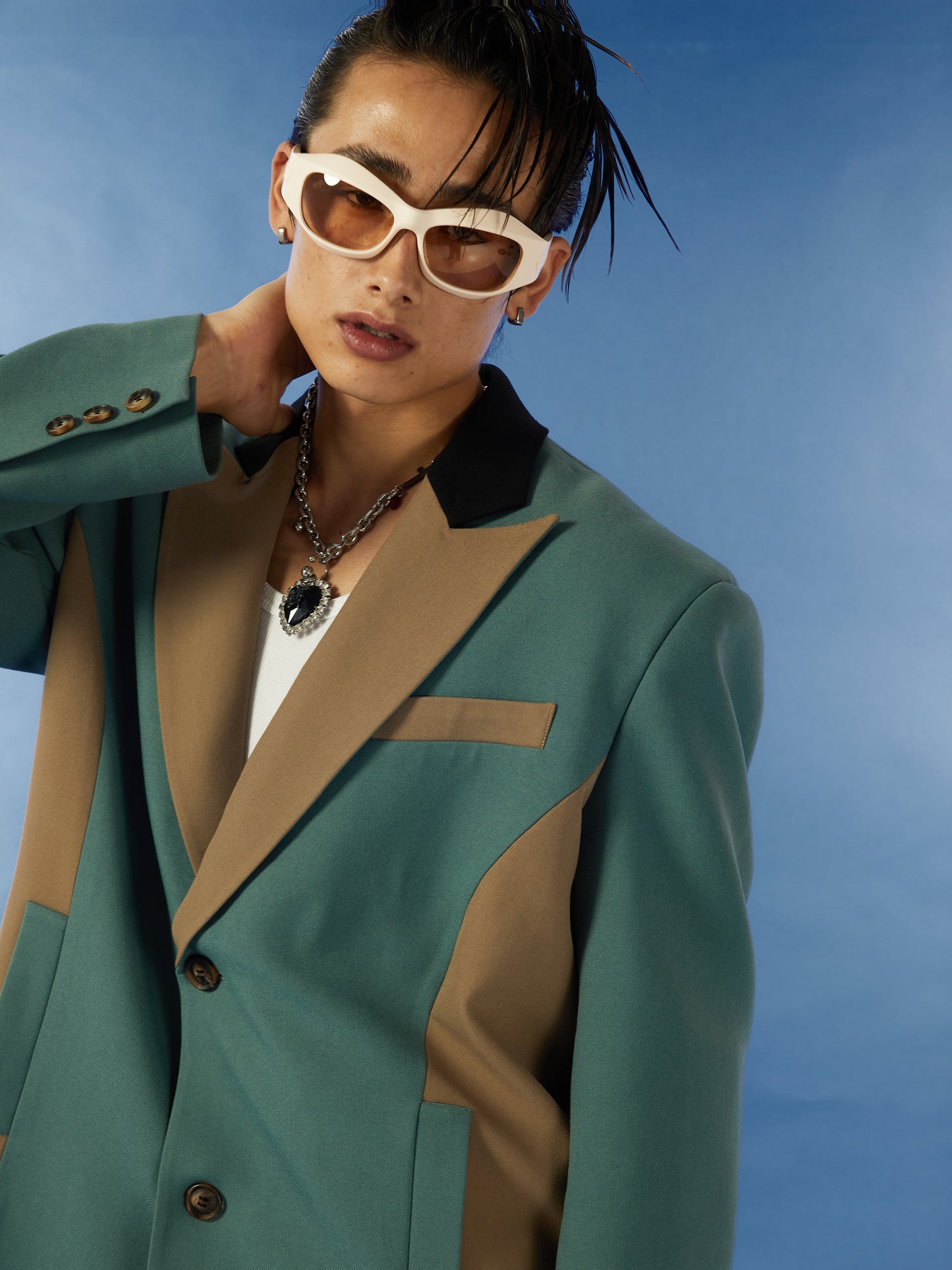 Casual patchwork suit