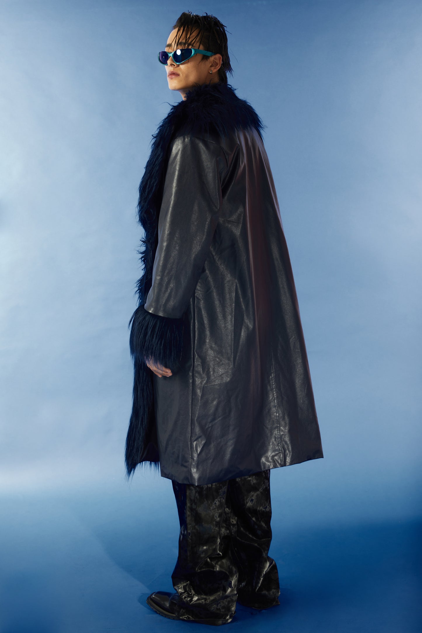 Long fur imitation fur coat