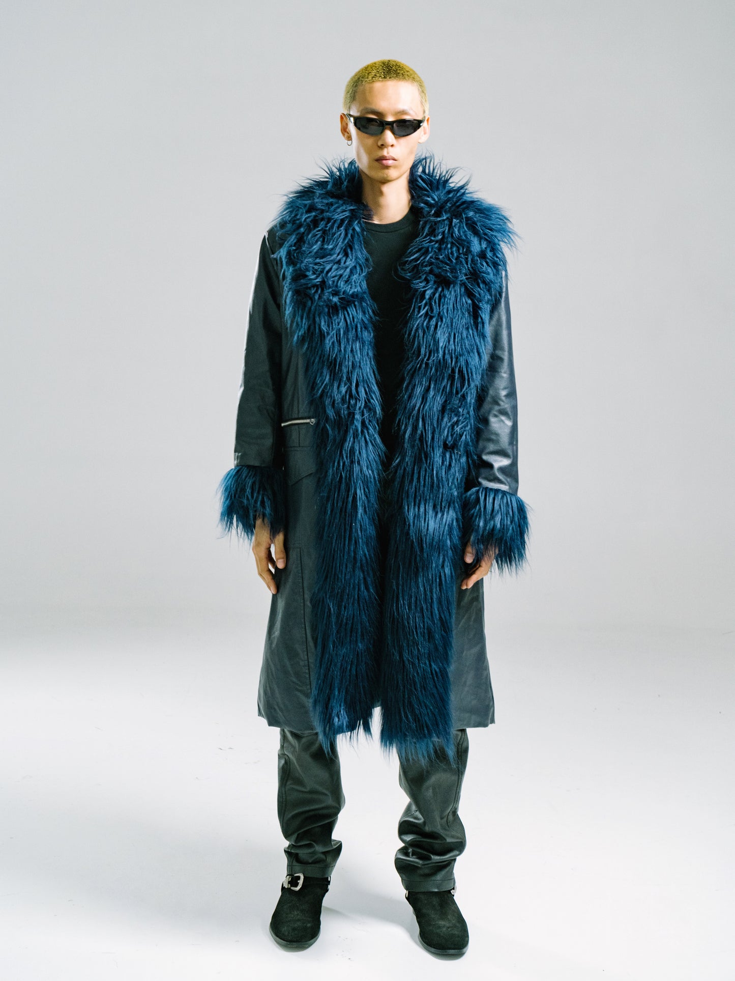Long fur imitation fur coat