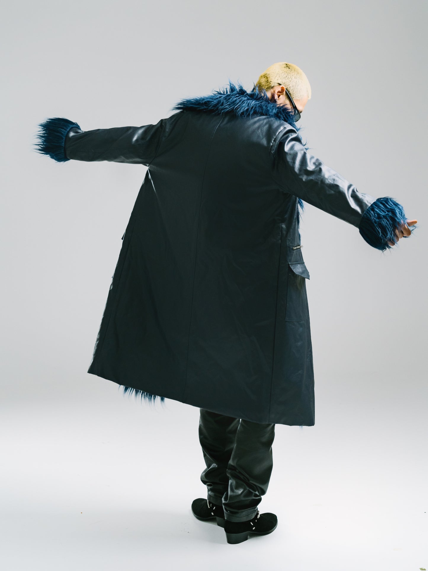 Long fur imitation fur coat