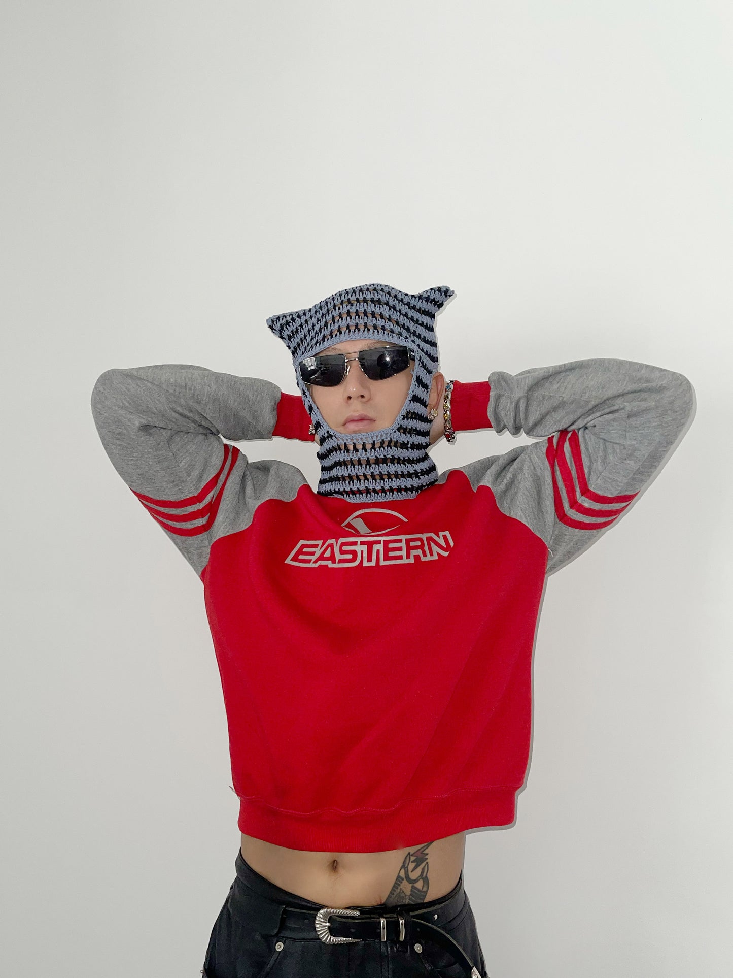 Hand woven hollow wool cap