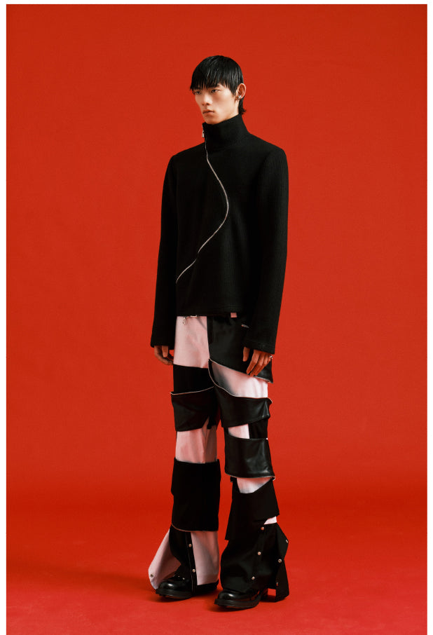 Curve zipper sweater