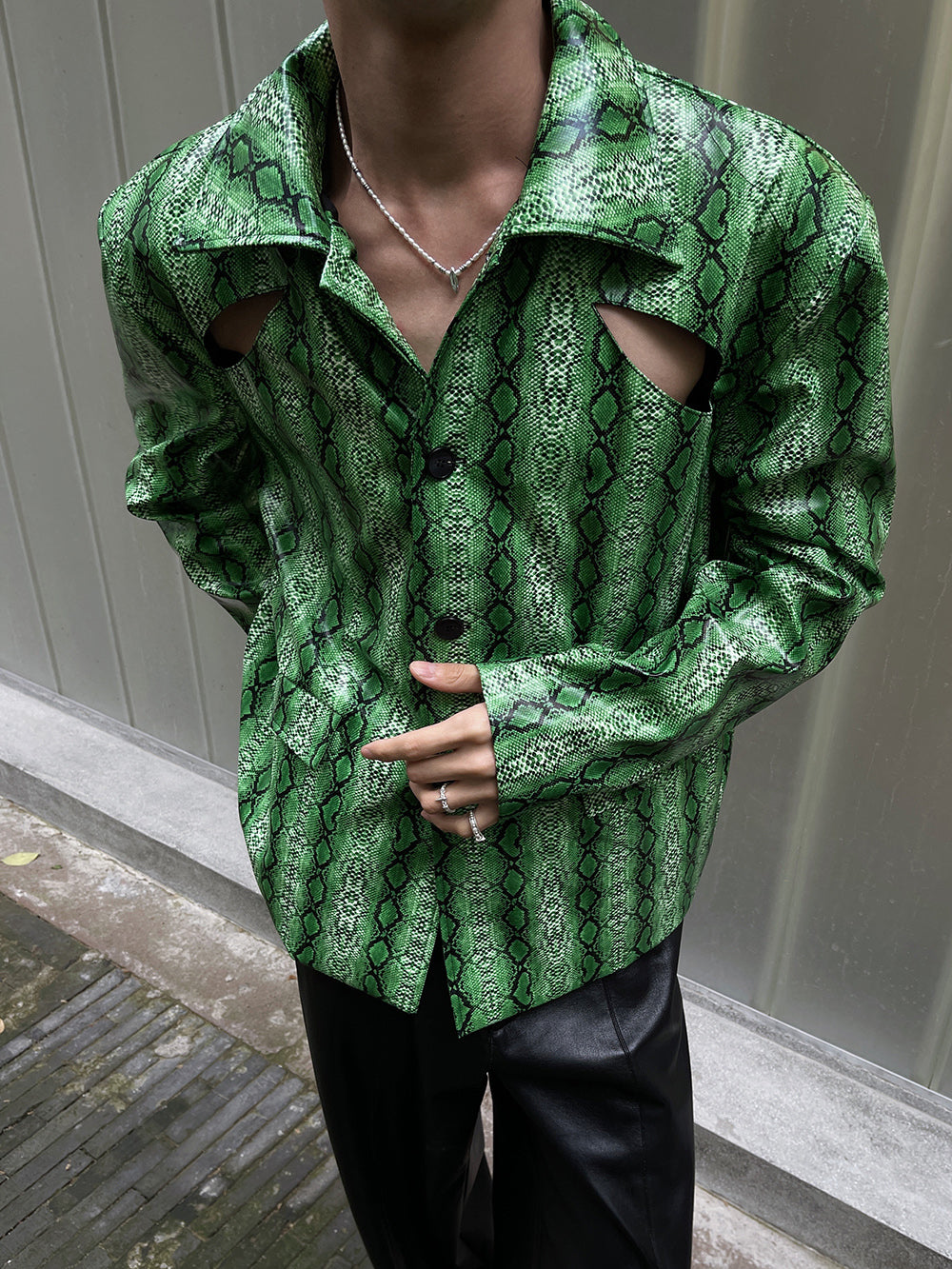 Python pattern hollow coat