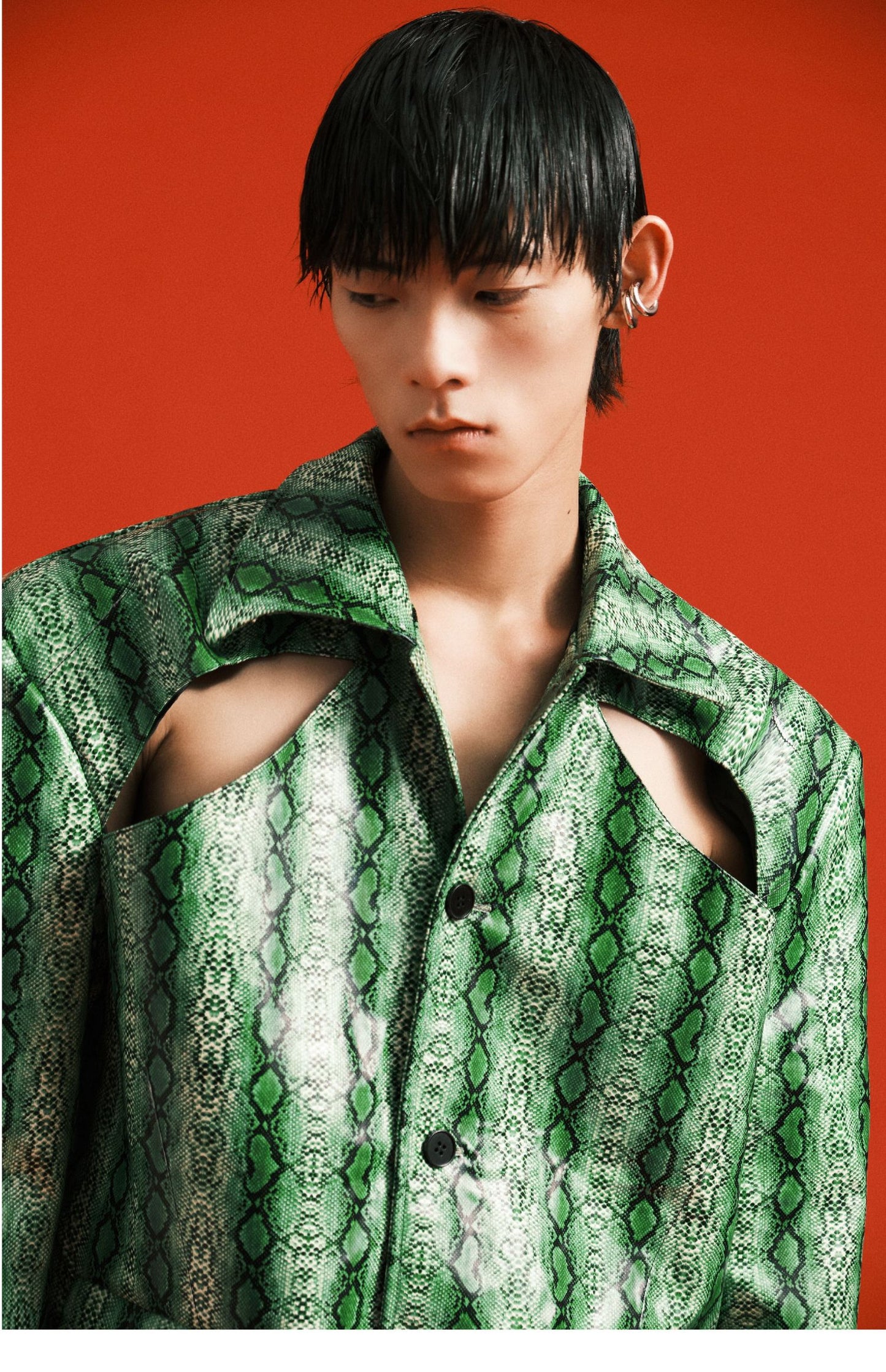 Python pattern hollow coat