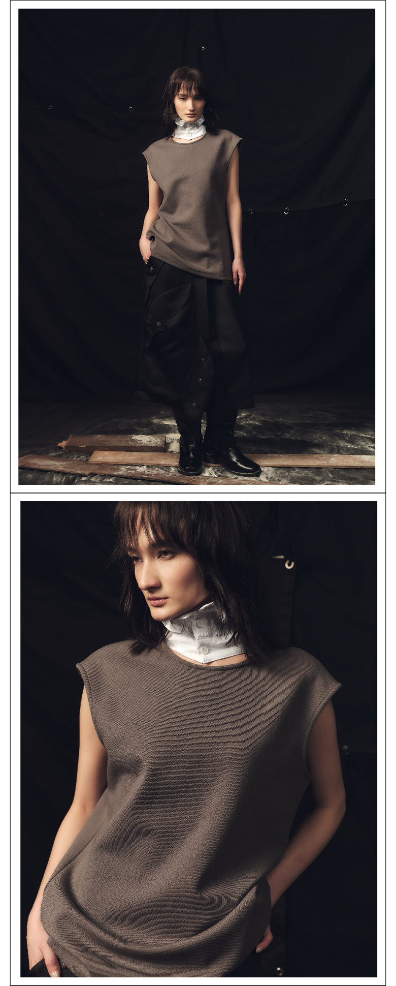 Palace White Shirt Collar Sleeveless T-shirt