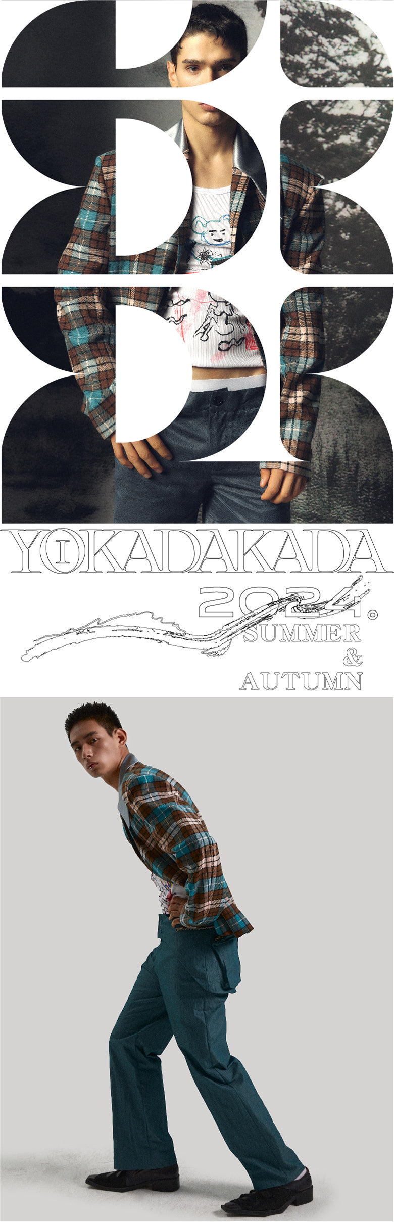 Bright retro checkered suit