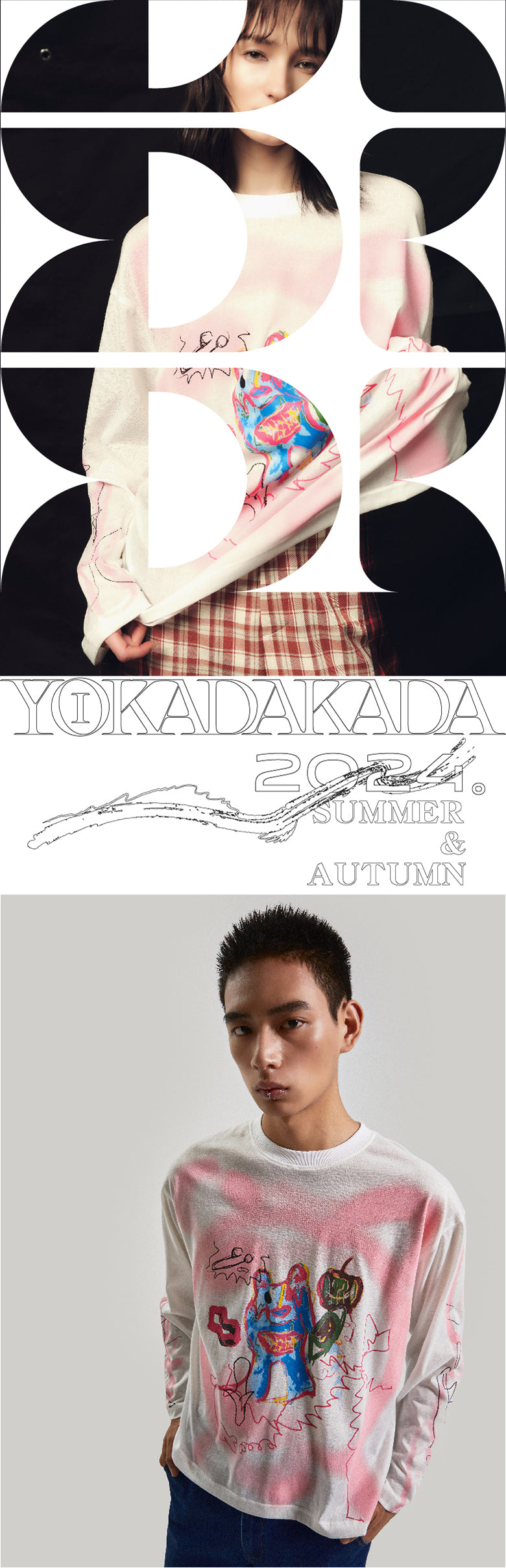 Graffiti Bear Face Long Sleeve T-shirt