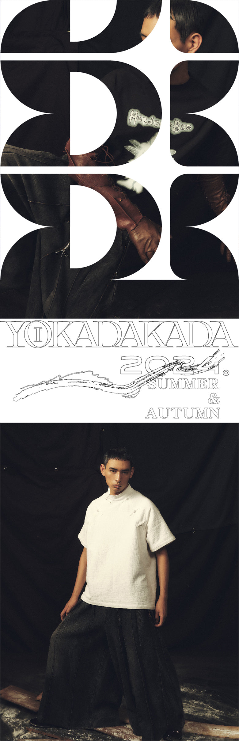 Multi zipper washed wide leg pants