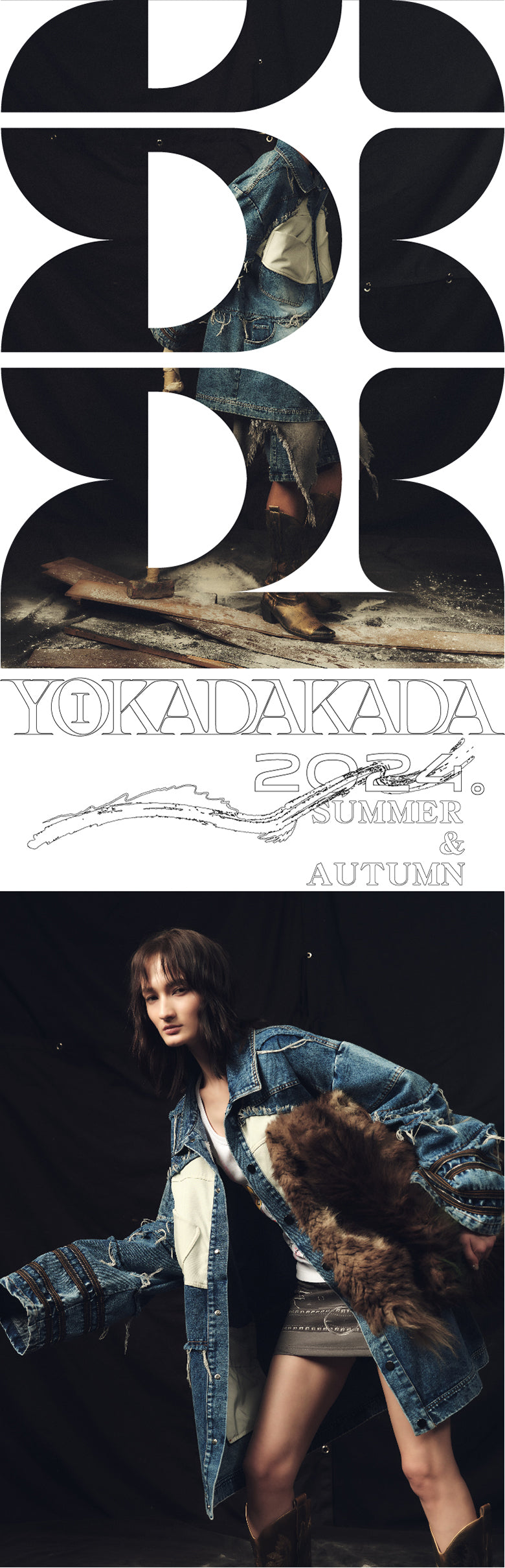 Edge stacked wide denim jacket