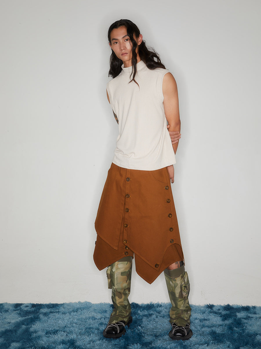 Multi layer button ronin pants