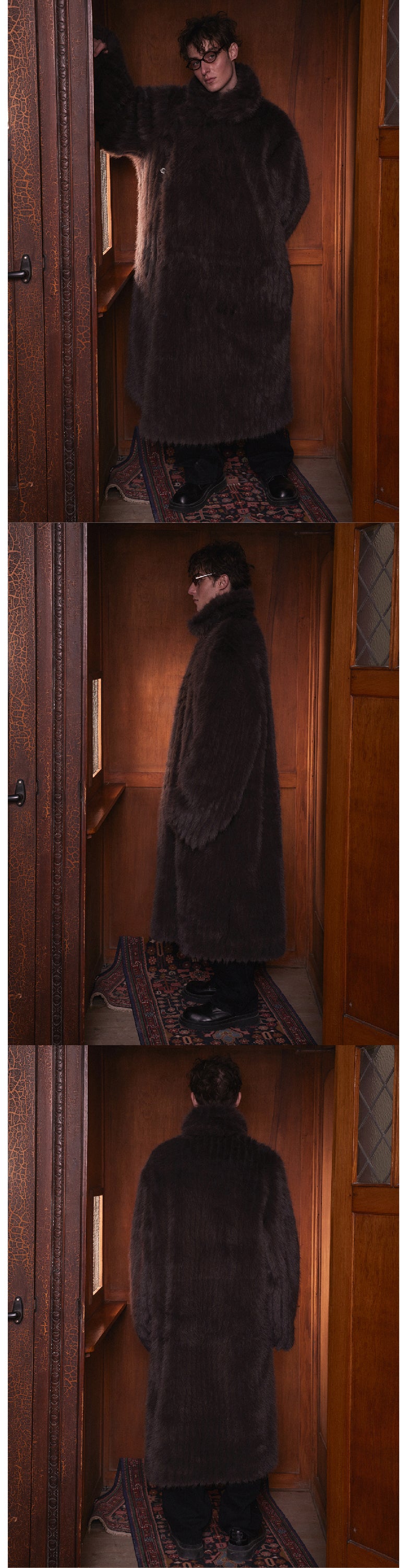 Deep brown long eco-friendly coat