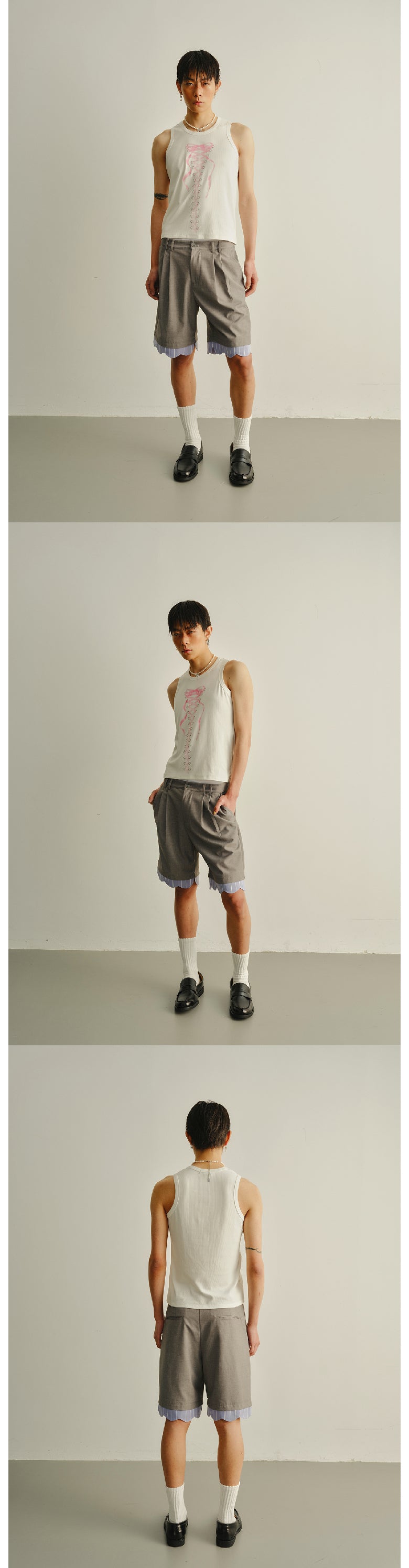 Bow tie strap printed vest