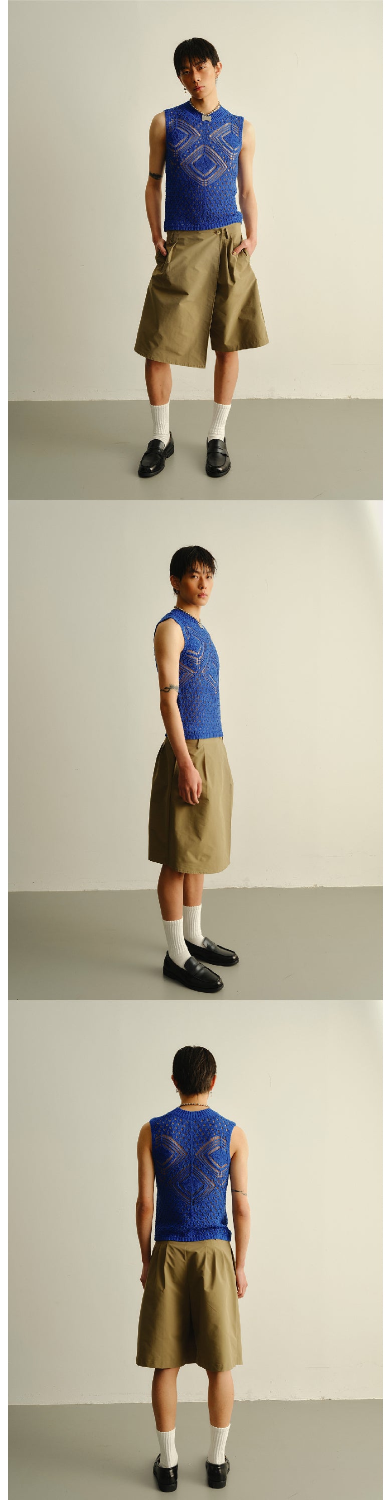 Hollow out sleeveless knitted sweater