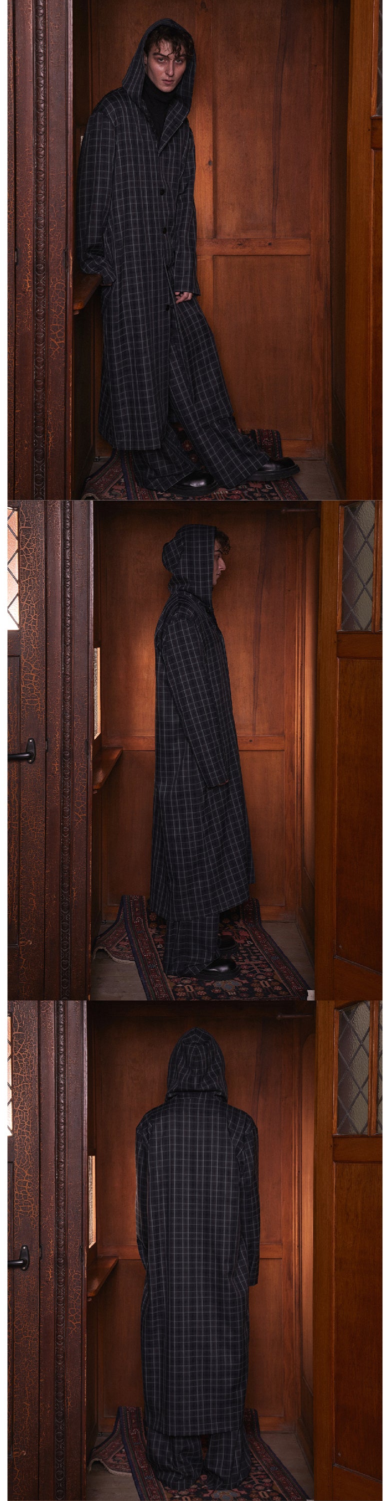 Deep green checkered long shirt