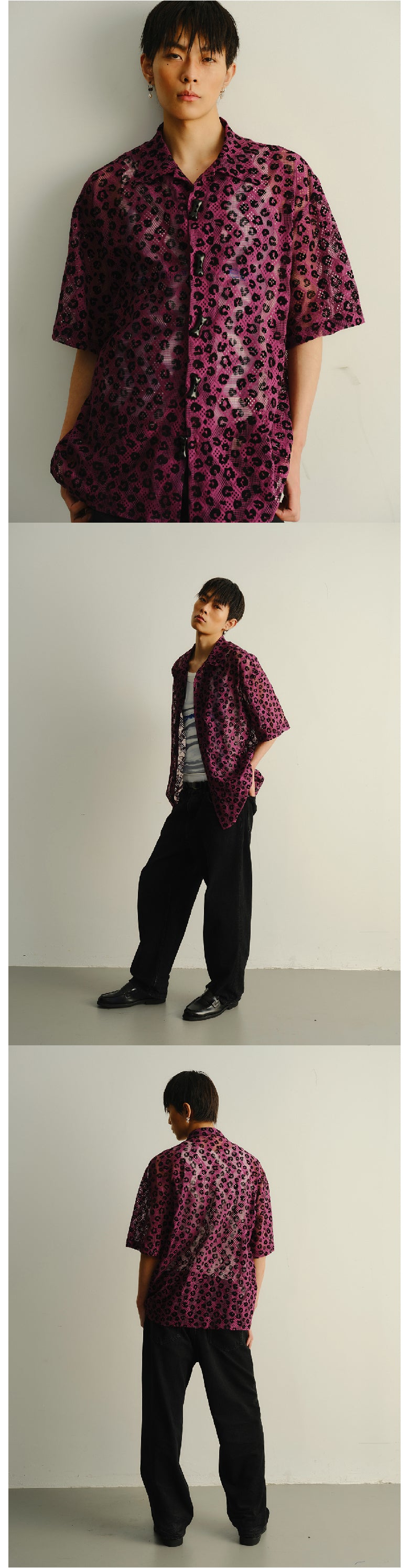 Leopard print silhouette shirt