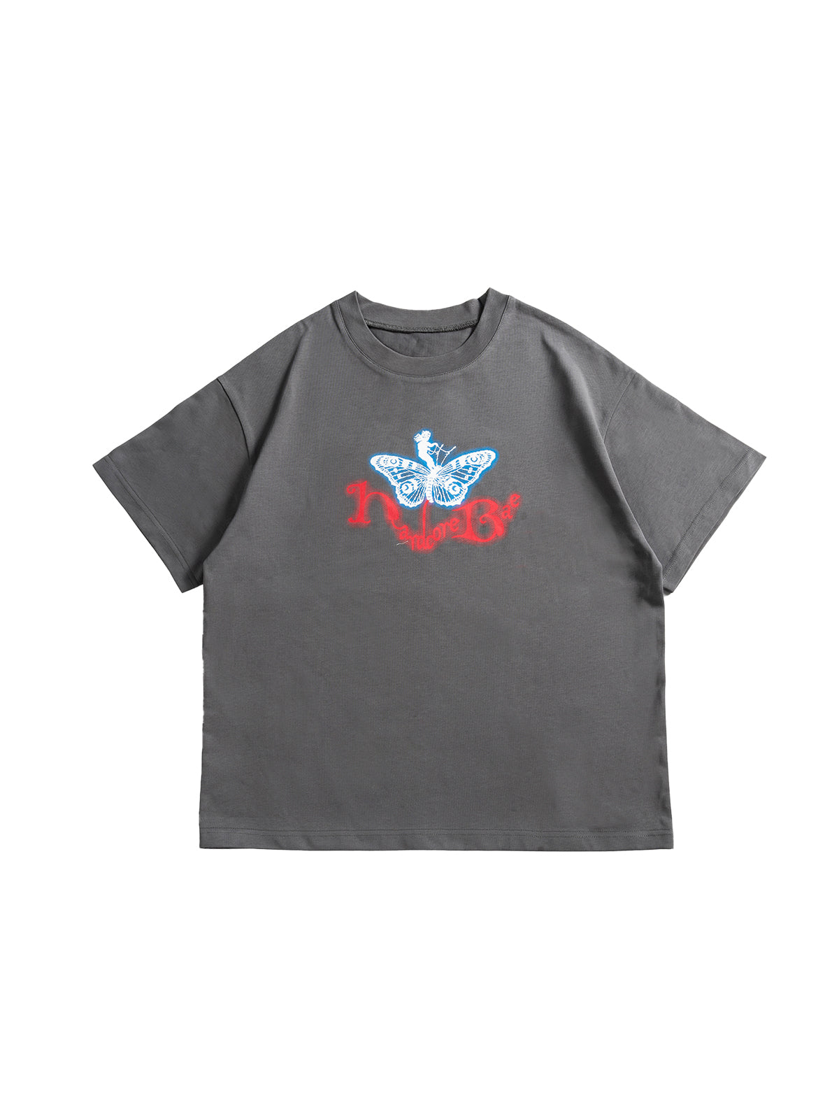 Red Butterfly Grey T-shirt