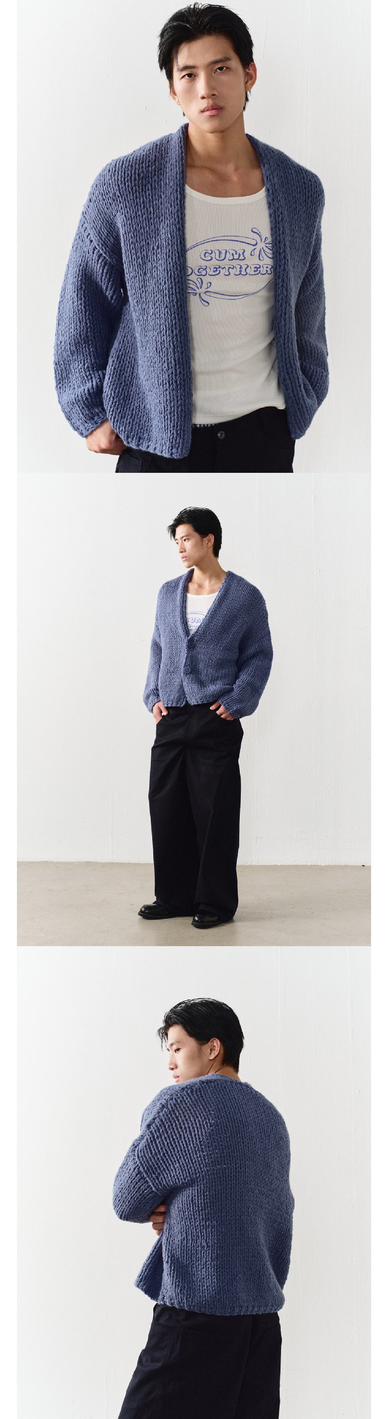 Chunky knit oversized button sweater