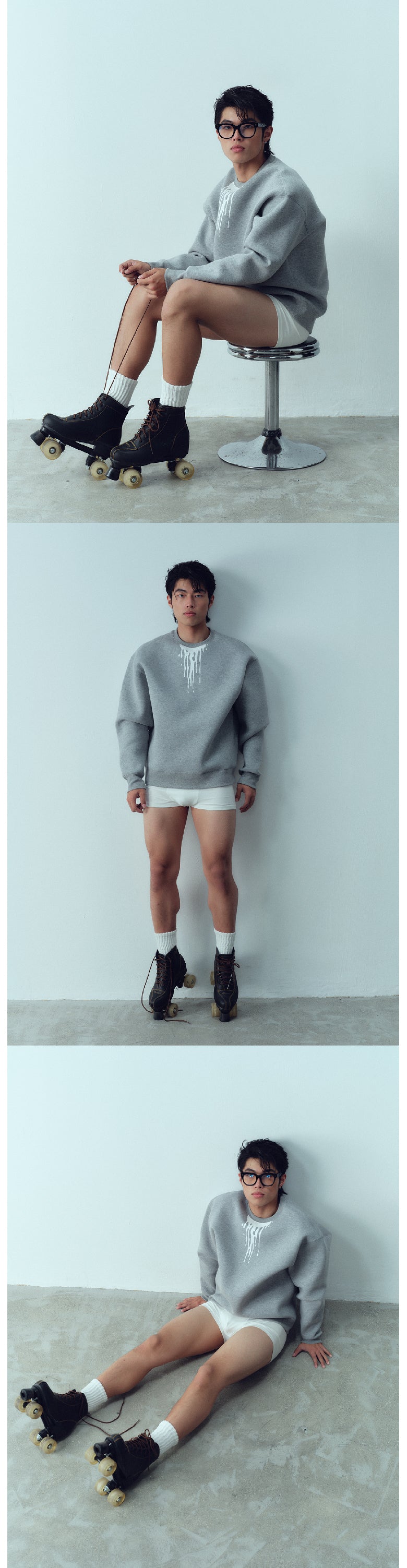 Milk leaked, printed silhouette hoodie