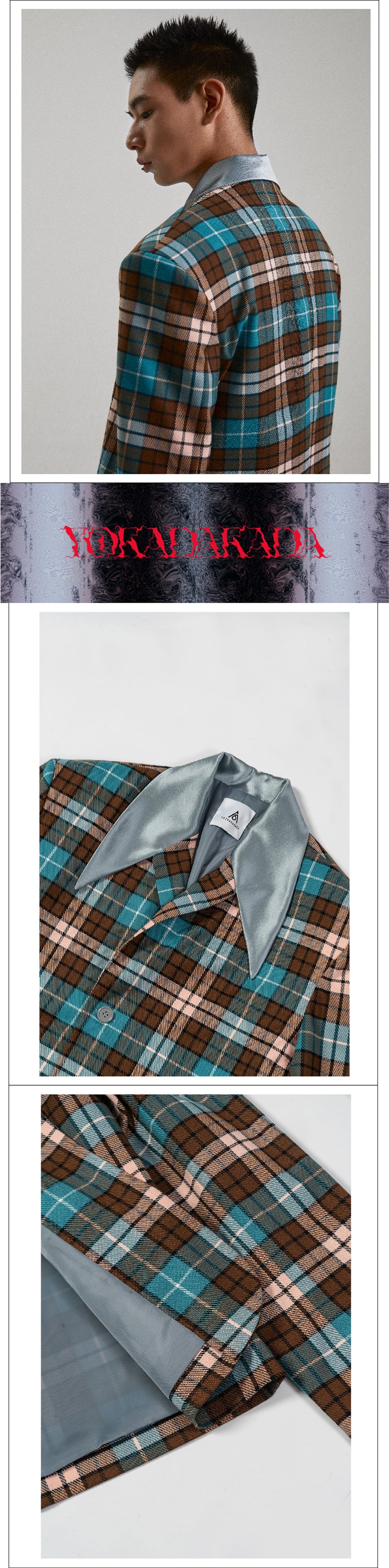 Bright retro checkered suit