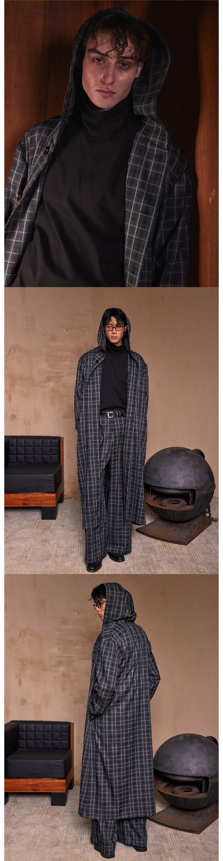 Deep green checkered long shirt